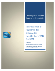 Instrucciones y Registros del procesador Intel(R) Core(TM) i5 450M