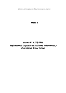 Decreto N° 4.238/1968 Reglamento de Inspección de Productos