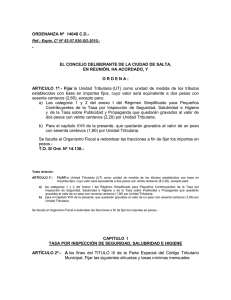 ORDENANZA Nº 14048 C.D.- EL CONCEJO DELIBERANTE DE LA