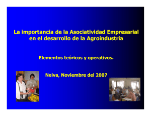 Asociatividad Empresarial en el Desarrollo de la Agroindustria