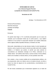 INTERCAMBIO DE CARTAS con el General Augusto Pinochet a