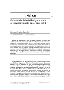 Gabriel de Aristizábal y su viaje a Constantinopla en - Arbor