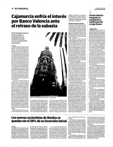 Cajamurcia enfría el interés por Banco Valencia ante el retraso de la