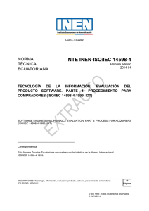 NTE INEN-ISO/IEC 14598-4 - Servicio Ecuatoriano de Normalización