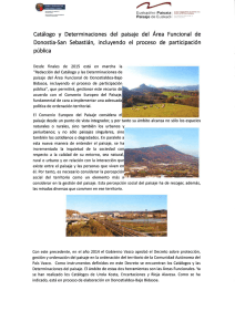 Catálogo y Determinac¡ones del paisaje del Área Funcional de