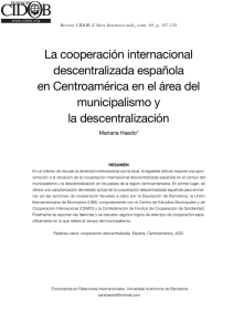 La cooperación internacional descentralizada española en