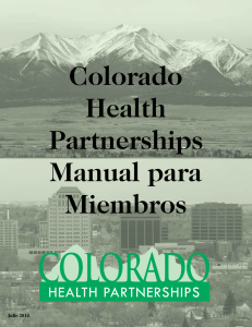 Manual de Miembro - Colorado Health Partnerships