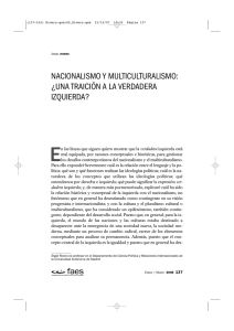 Nacionalismo y multiculturalismo: ¿una traición a