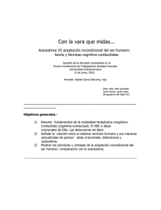 Teoría Y Técnicas Cognitivo-Conductistas Por: Rafael García Bárcena