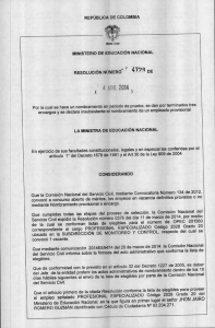REPÚBLICA DE COLOMBIA 1.1~ 111 lsr MINISTERIO DE