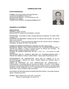 CURRÍCULUM VITAE - Diplomado de Laringología