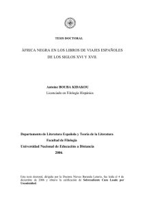 áfrica negra en los libros de viajes españoles de los siglos xvi y xvii.