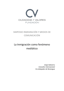 Ponencia: “Inmigración, Medios de Comunicación y Periodistas”