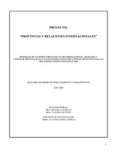 Segundo informe. Parte II: Las provincias y su accionar en materia