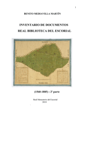 Inventario de Documentos del Real Monasterio del Escorial (1560-1885)