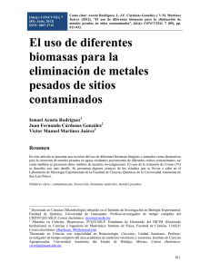El uso de diferentes biomasas para la eliminación de metales