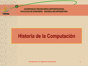 Historia de la Computación - escuela de informática UTEM