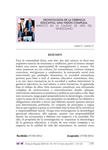 Deontolog&iacute;a de la gerencia educativa, una visi&oacute;n compleja. Impacto