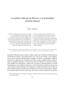 La política laboral en México y la pretendida reforma laboral