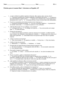 Práctica para el examen final S Literatura en Español