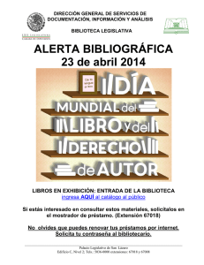 alerta bibliográfica día mundial del libro y del derecho de autor