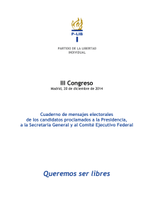 Mensajes electorales de los candidatos a miembros del - P-LIB