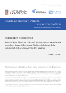 Revista de Bioética y Derecho Perspectivas Bioéticas