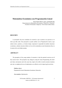 Matemática Económica con Programación Lineal