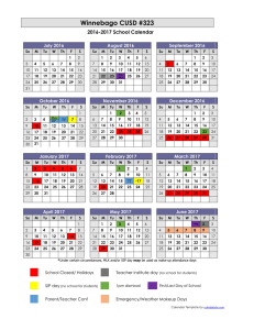 2016-17 School Attendance Calendar