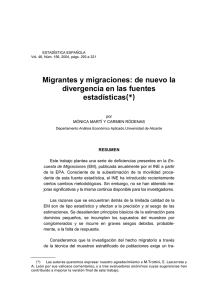 Migrantes y migraciones: de nuevo la divergencia en las fuentes
