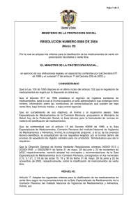 resolución 0886 de 2004 - Ministerio de Salud y Protección Social
