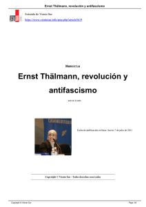 Ernst Thälmann, revolución y antifascismo