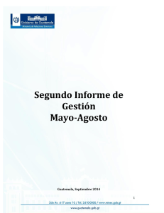 Segundo Informe de Gestión Mayo-Agosto