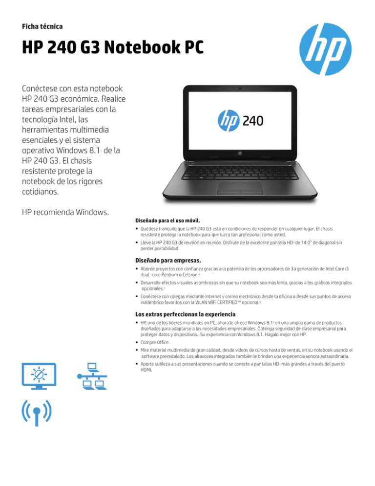 Hp 240 G3 Notebook Pc