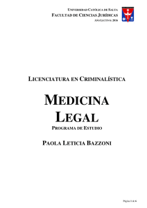 medicina legal - Universidad Católica de Salta