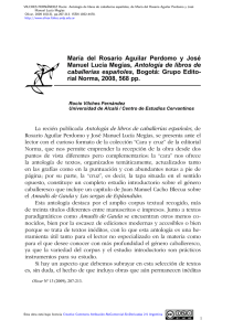 Antología de libros de caballerías españoles, de María del
