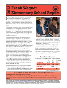 Frank Wagner Elementary School Report
