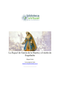 La Raquel de García de la Huerta y el motín de Esquilache