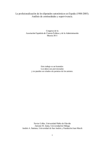 La profesionalización de los diputados autonómicos en España