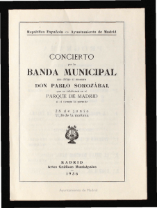 Programa concierto Banda Municipal de Madrid. 28/6/1936