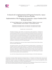Implementation of the Programa de Formación y Apoyo Familiar (FAF)