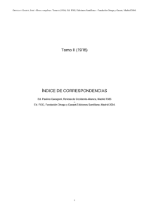 Tomo II (1 91 6) ÍNDICE DE CORRESPONDENCIAS