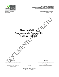 Plan de Calidad Programa de Desarrollo Cultural Infantil