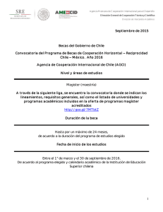 1 Septiembre de 2015 Becas del Gobierno de Chile Convocatoria