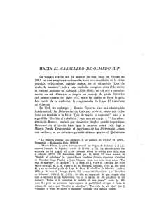 HACIA EL CABALLERO DE OLMEDO (II)