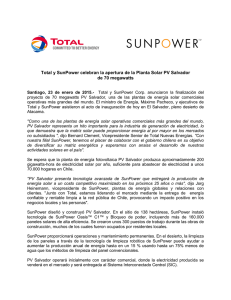 Total y SunPower celebran la apertura de la Planta Solar PV