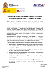 Convenio de colaboración entre la AEPSAD y la Agencia Española