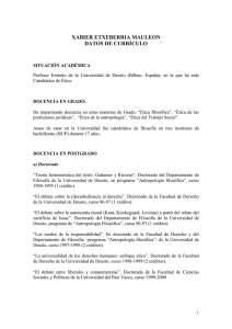 Curriculum Vitae - PDF - Universidad de Deusto