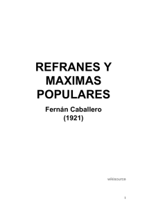Caballero, Fernan, REFRANES Y MAXIMAS POPULARES