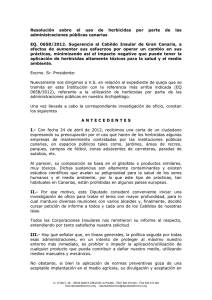 Resolución por la que sugiere el Cabildo Insular de Gran Canaria